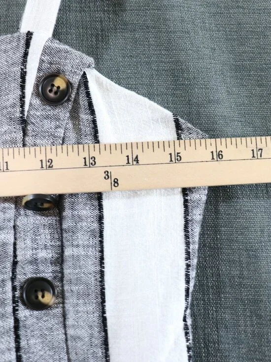 Urban Romantics Linen Blend Wide Leg Striped Jumpsuit Romper Womens M Sleeveless - Picture 9 of 15